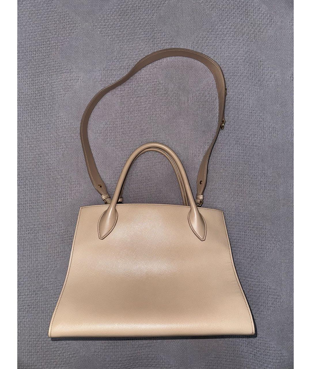PRADA Бежевая кожаная сумка через плечо, фото 4