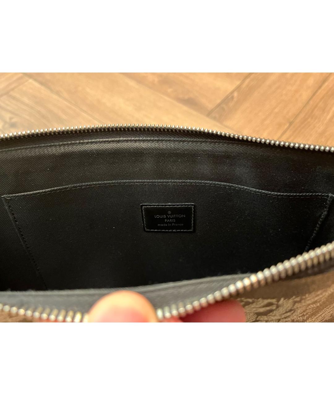 LOUIS VUITTON Черная кожаная папка для документов, фото 7