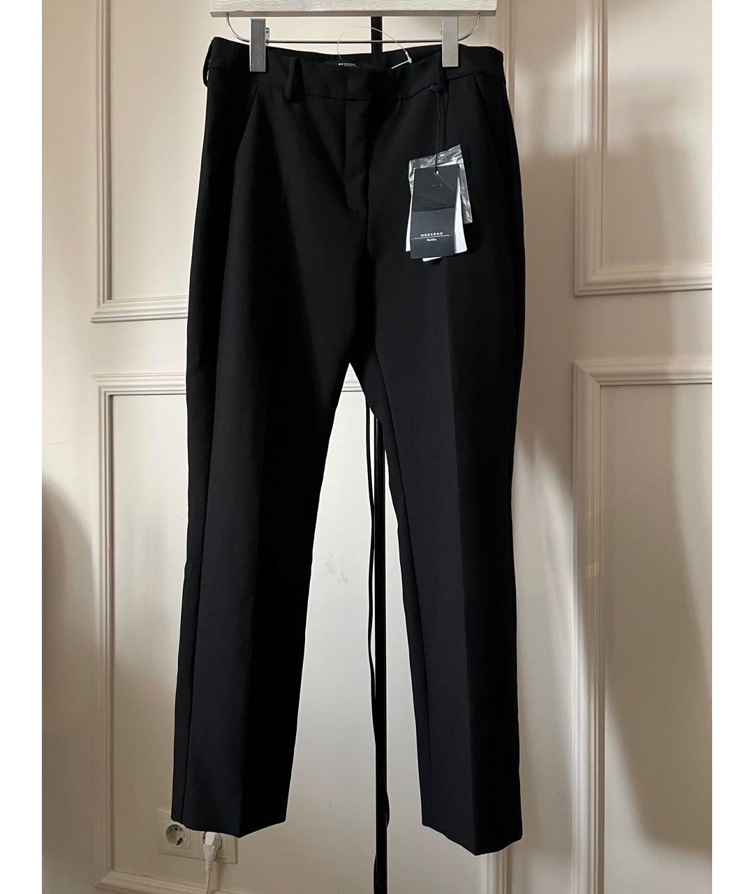 WEEKEND MAX MARA Черные полиэстеровые брюки узкие, фото 4