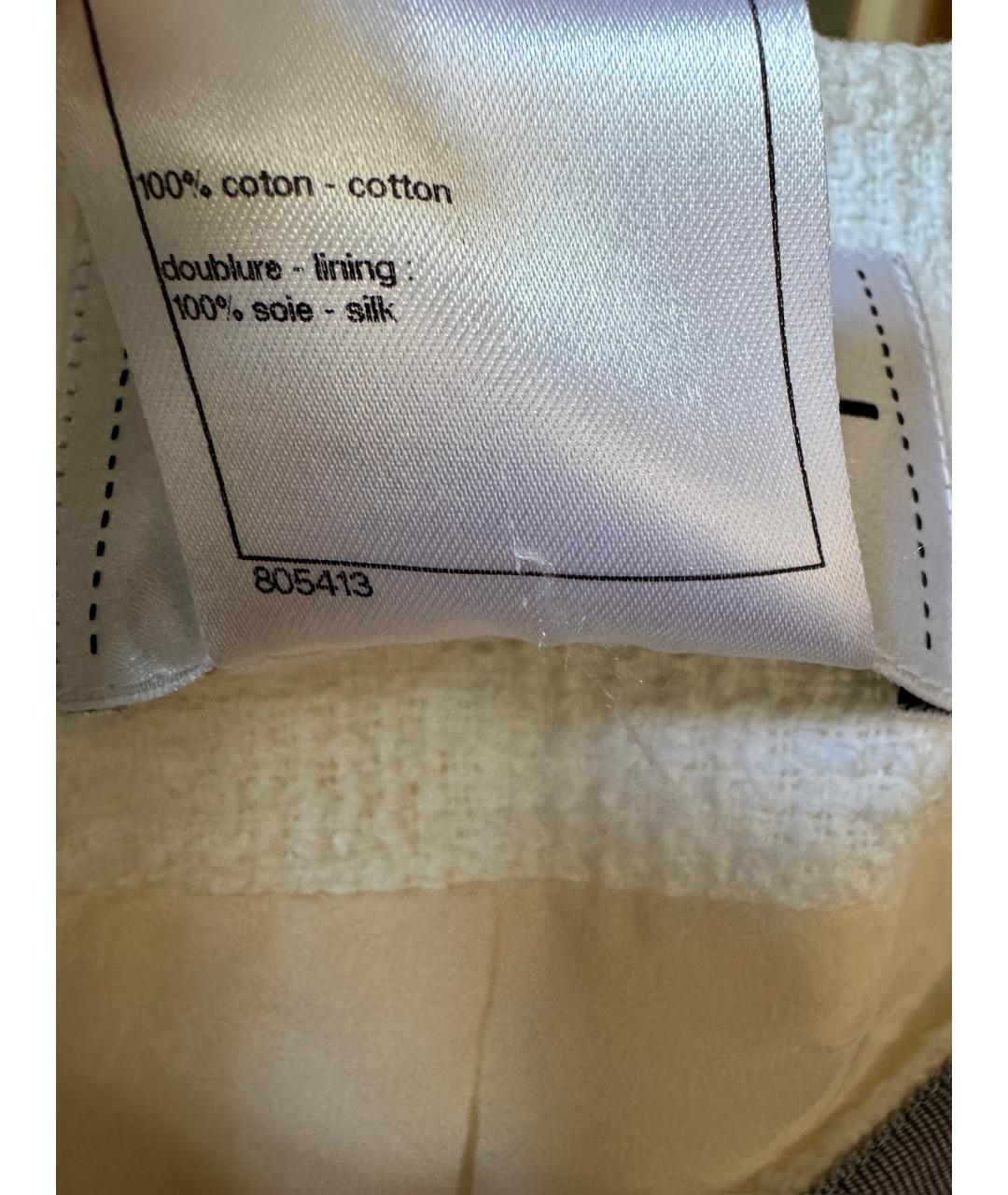 CHANEL Белый хлопковый жакет/пиджак, фото 7