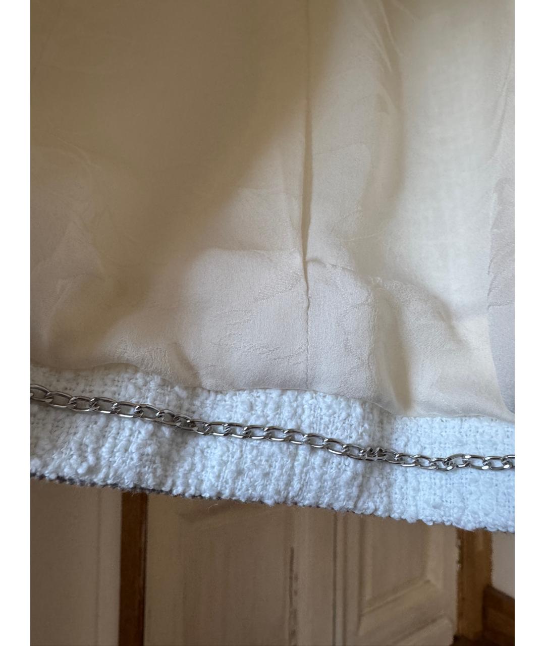 CHANEL Белый хлопковый жакет/пиджак, фото 5