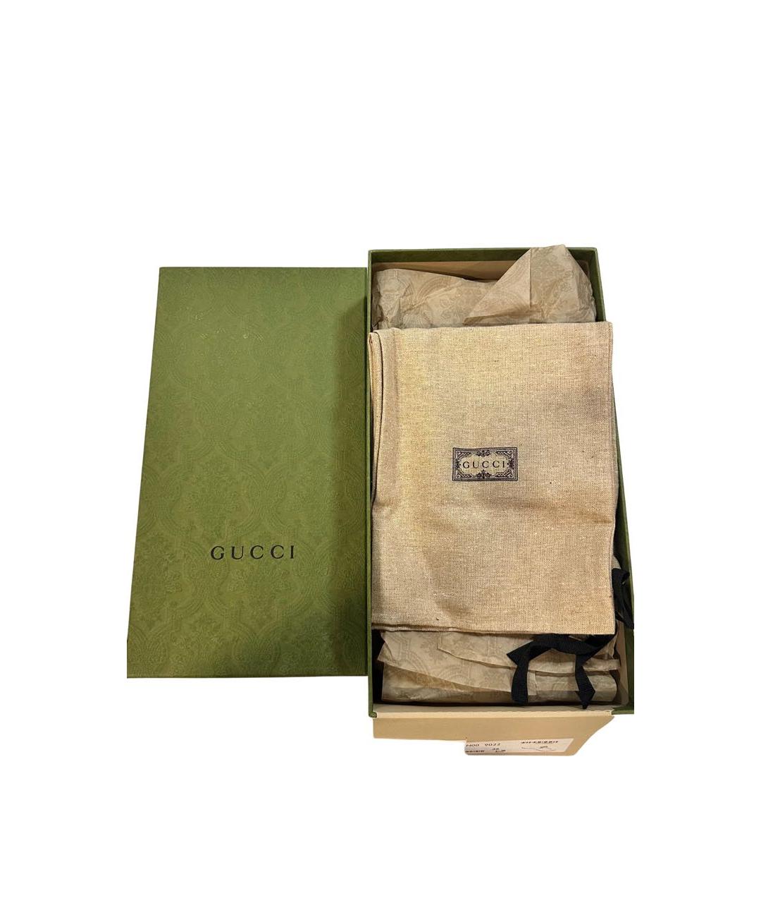 GUCCI Бежевые кожаные шлепанцы, фото 5