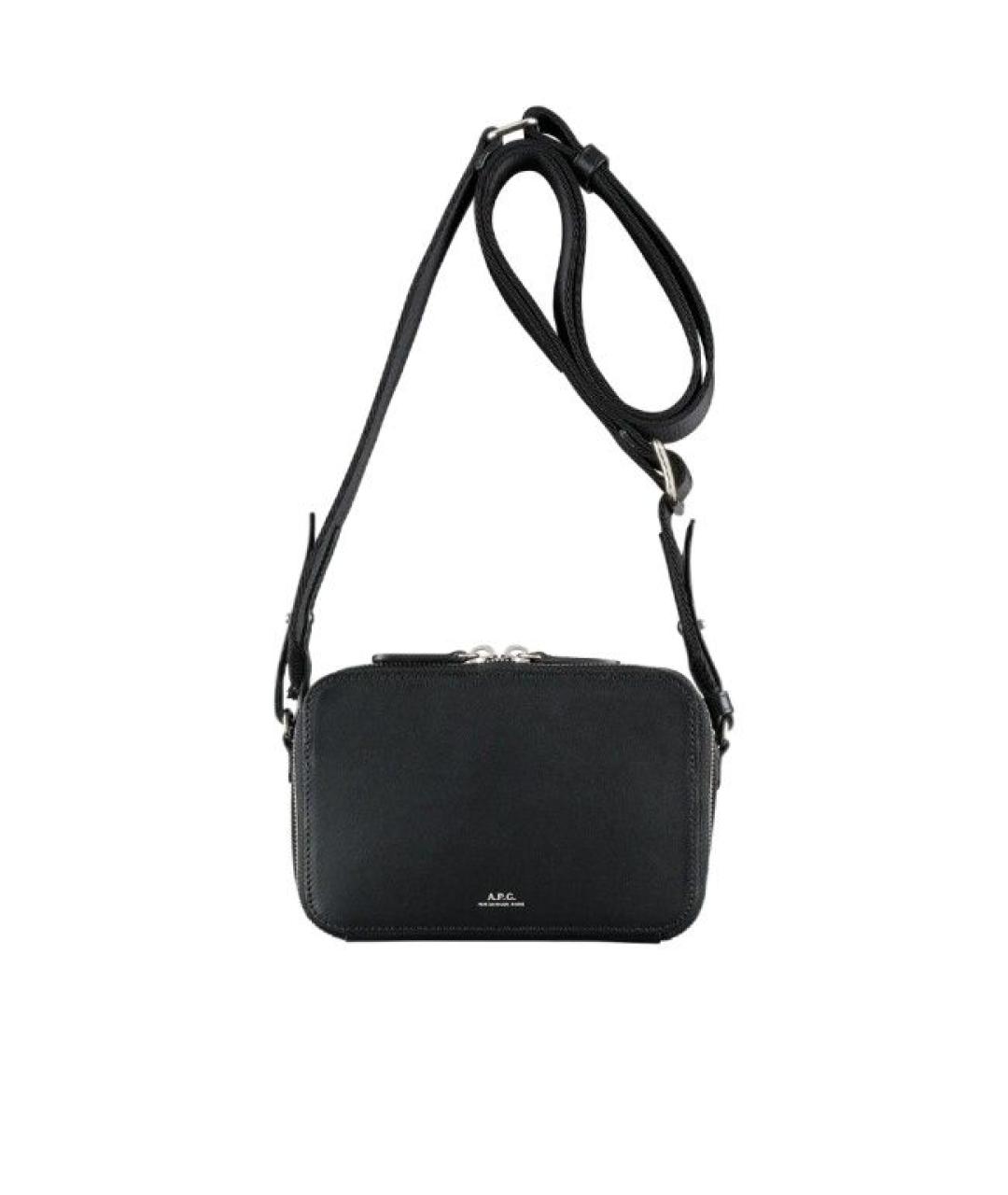 A.P.C. Черная кожаная сумка на плечо, фото 1