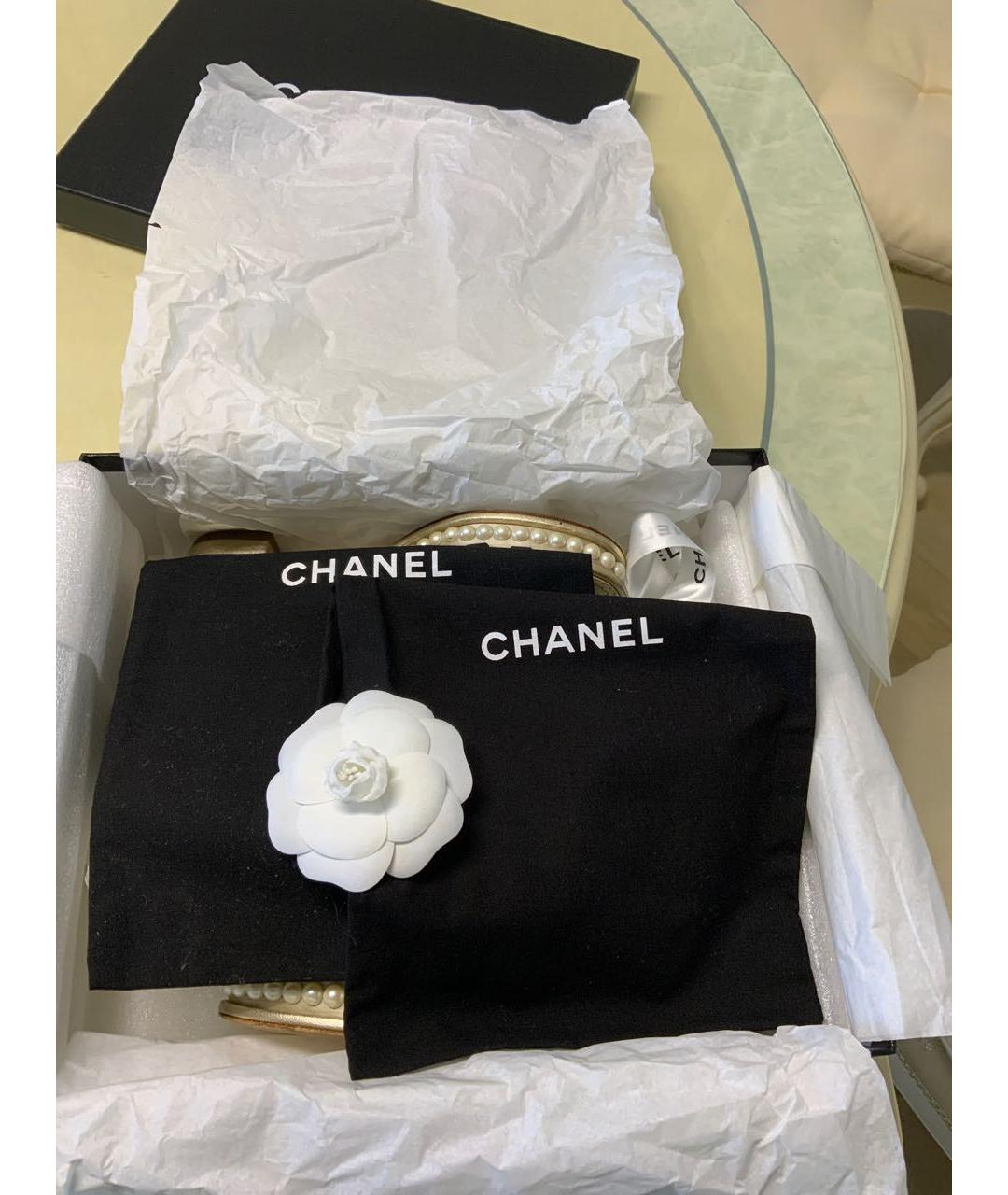 CHANEL Черные кожаные босоножки, фото 6