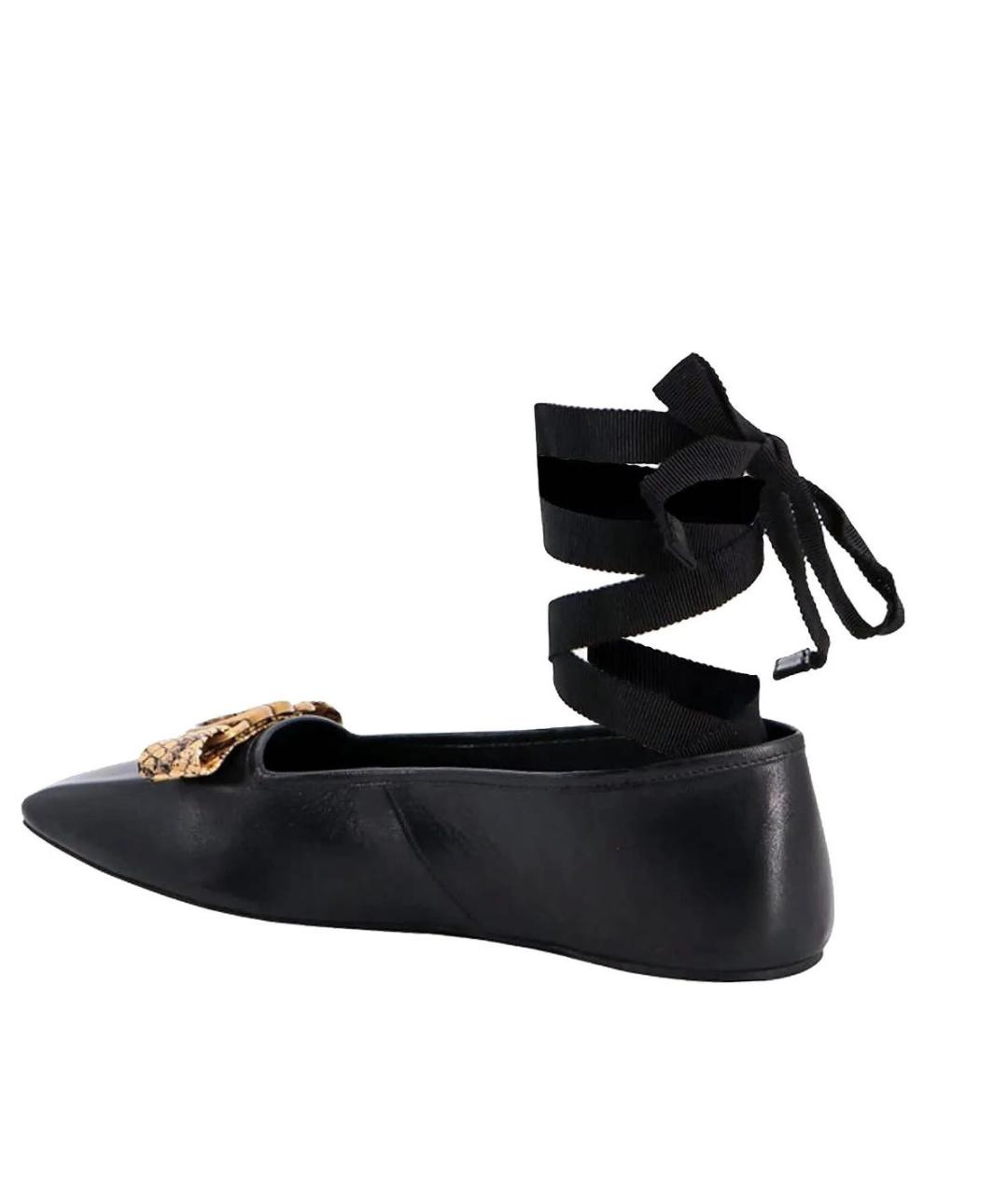 GUCCI Черные кожаные балетки, фото 3