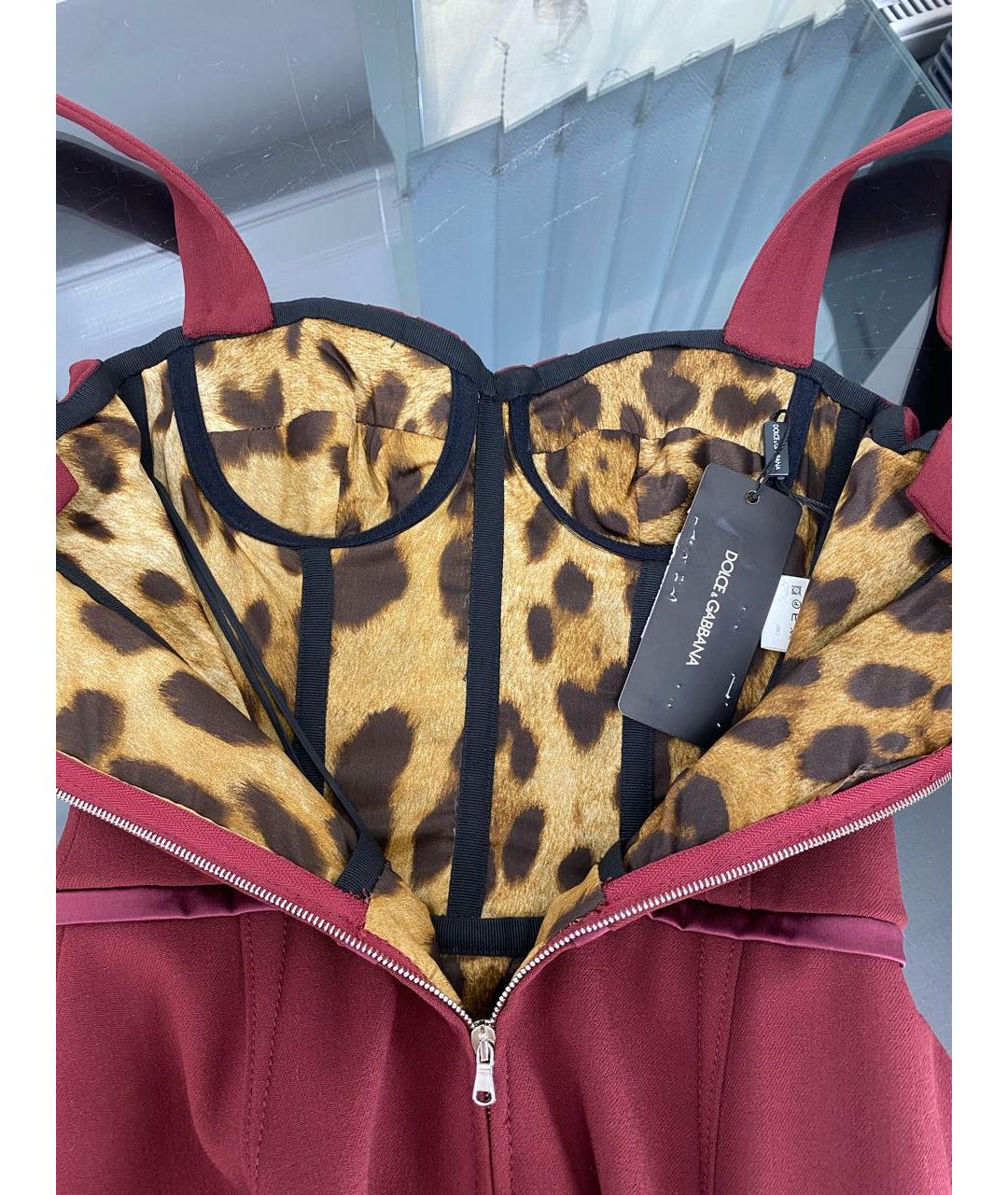 DOLCE&GABBANA Бордовое шерстяное платье, фото 3