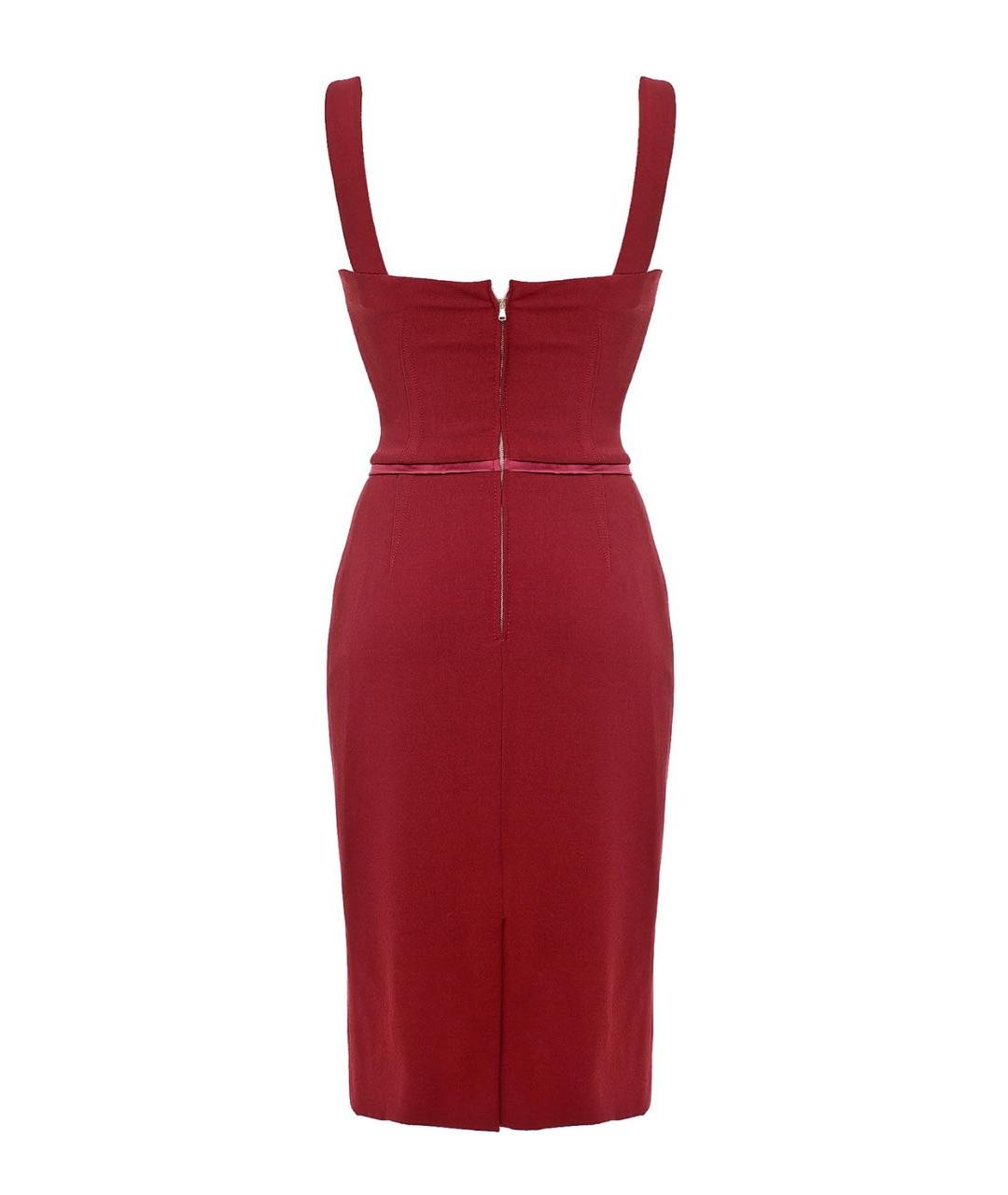 DOLCE&GABBANA Бордовое шерстяное платье, фото 2
