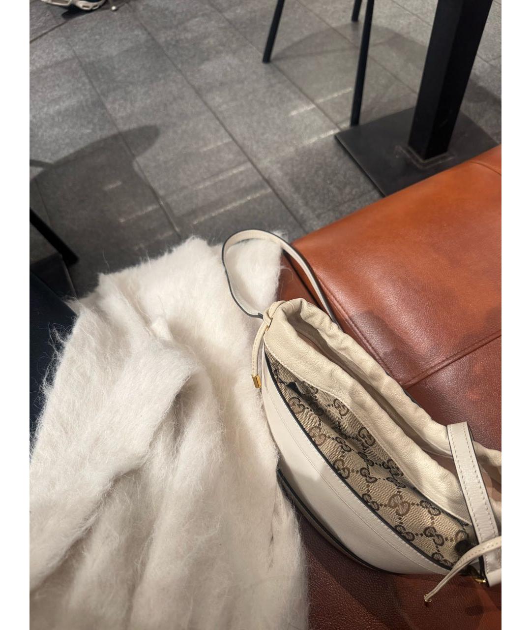 GUCCI Бежевая кожаная сумка через плечо, фото 2
