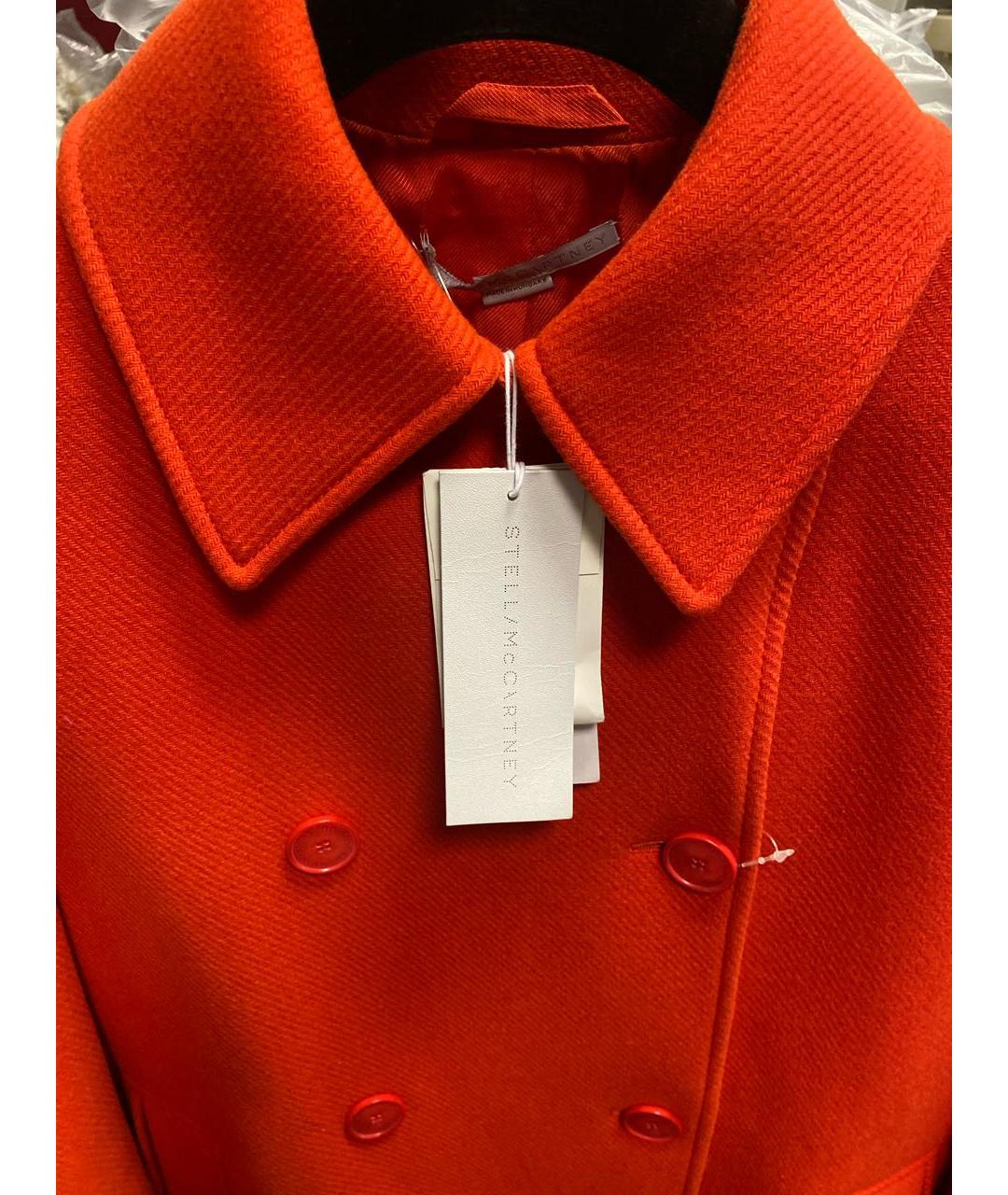 STELLA MCCARTNEY Оранжевое шерстяное пальто, фото 4