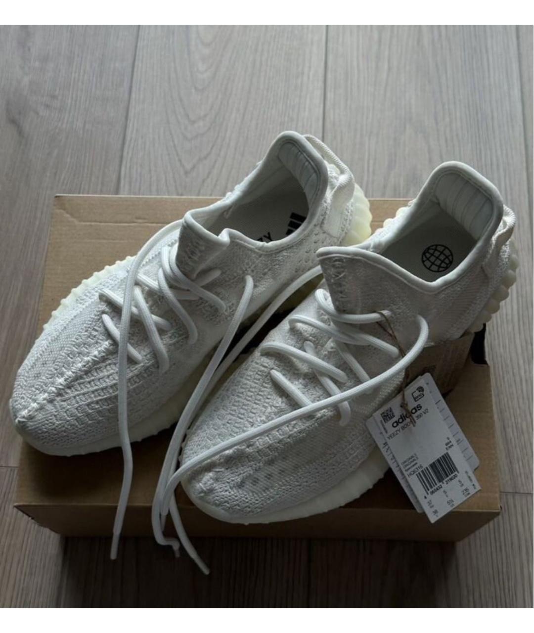 ADIDAS YEEZY Бежевые текстильные кроссовки, фото 3