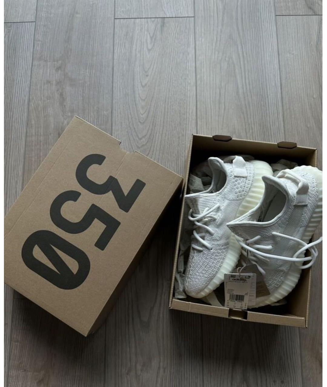 ADIDAS YEEZY Бежевые текстильные кроссовки, фото 4