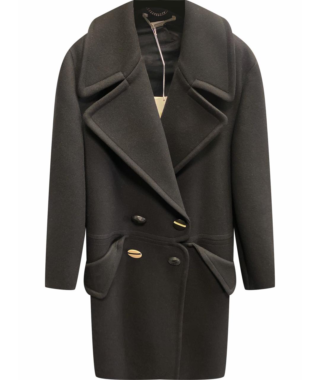 STELLA MCCARTNEY Черное шерстяное пальто, фото 1