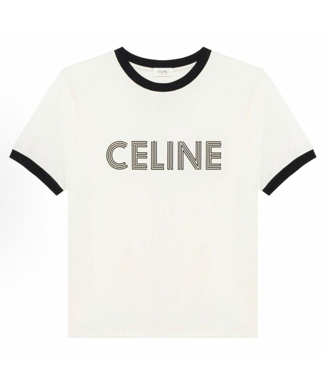 CELINE Бежевая хлопковая футболка, фото 1
