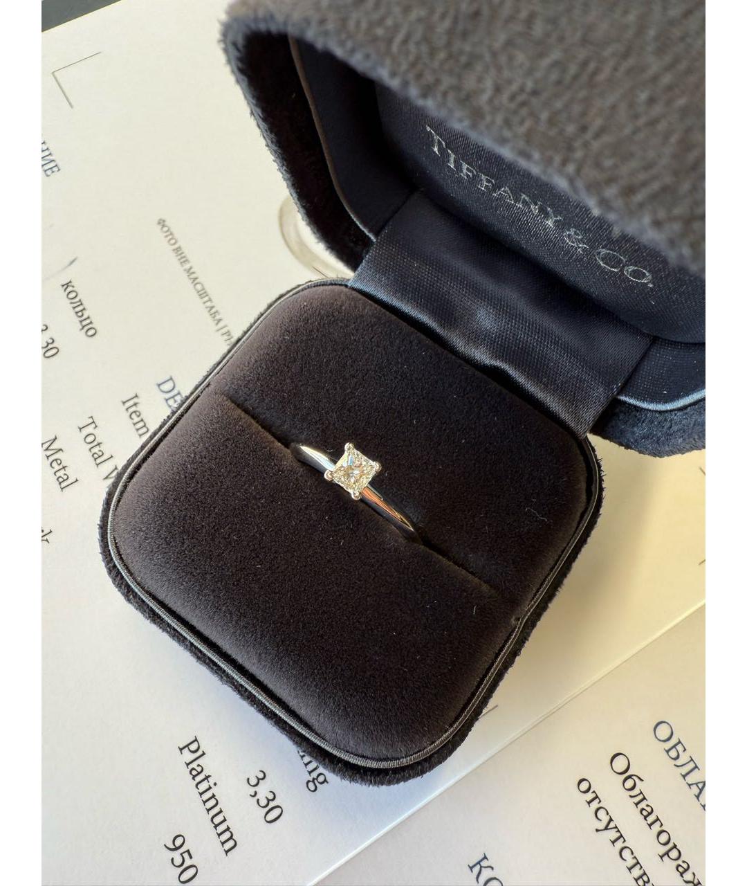 TIFFANY&CO Серебряное платиновое кольцо, фото 4
