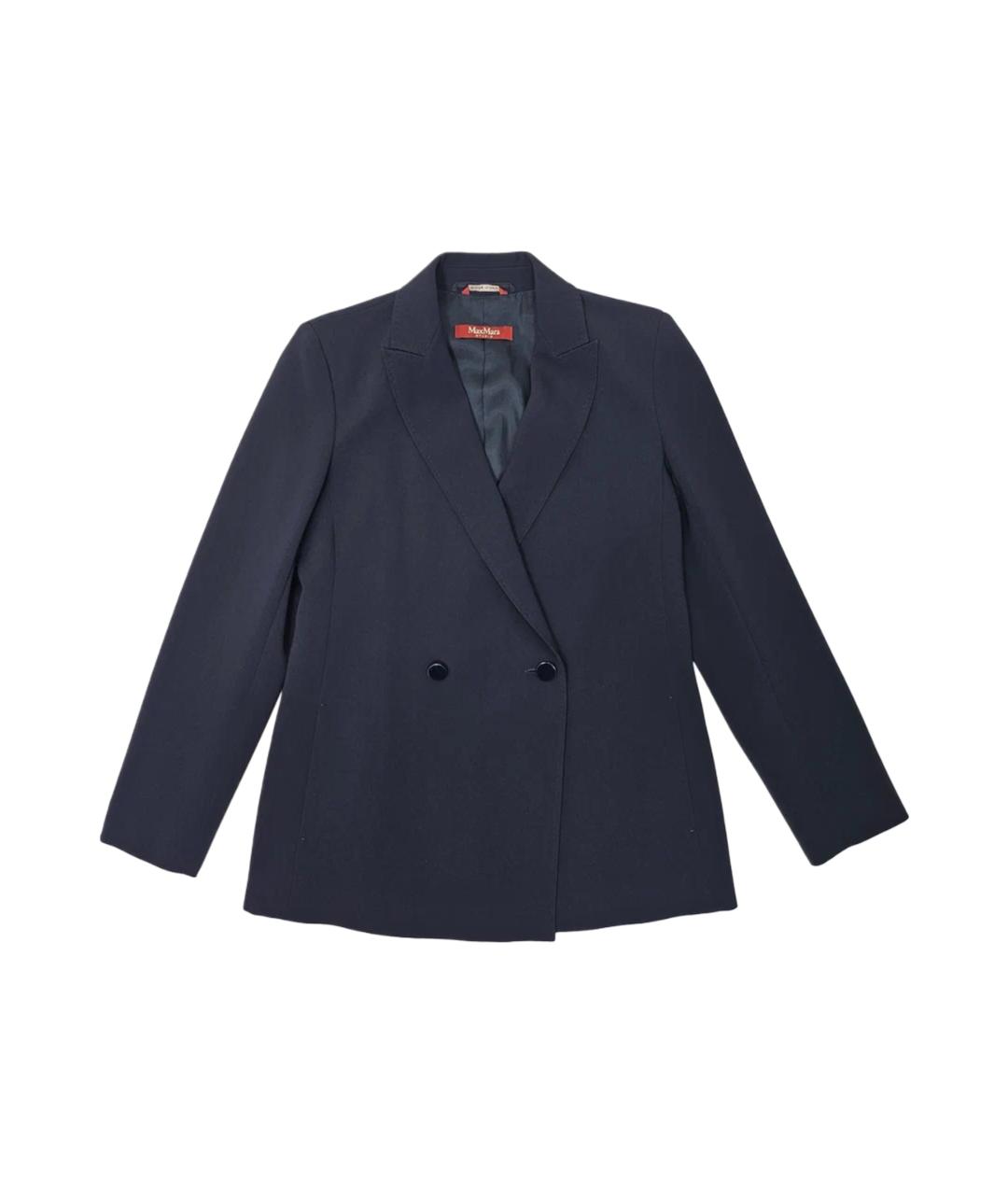 MAX MARA STUDIO Синий ацетатный костюм с брюками, фото 2