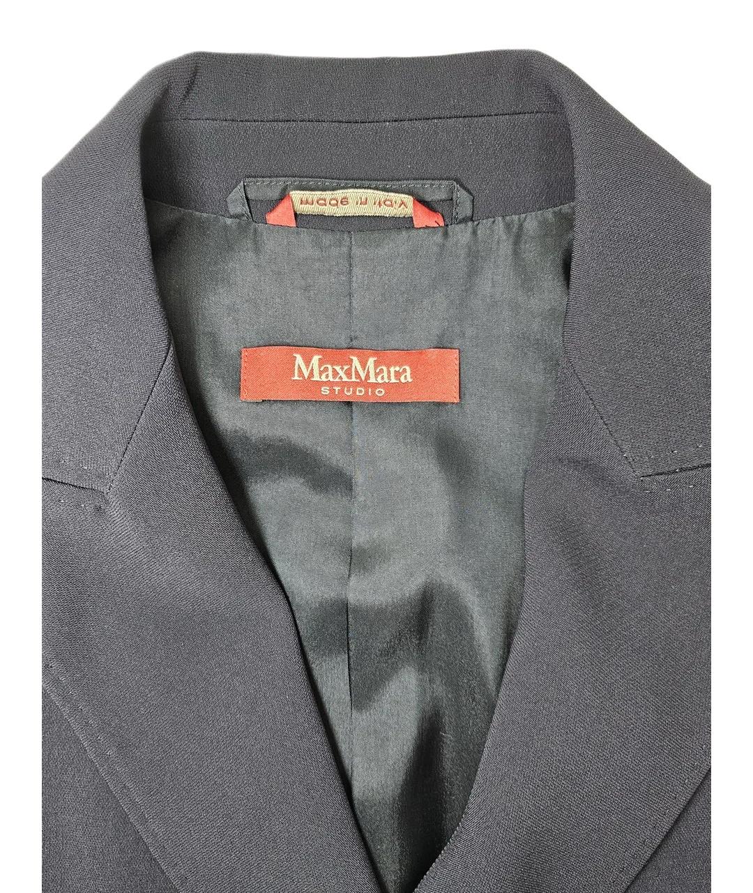 MAX MARA STUDIO Синий ацетатный костюм с брюками, фото 5