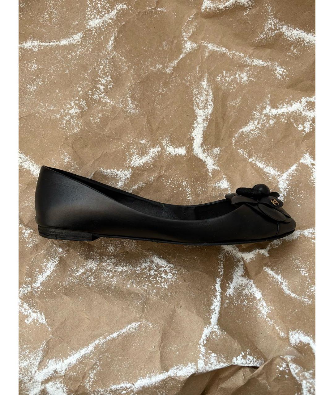 CHANEL Черные кожаные балетки, фото 7