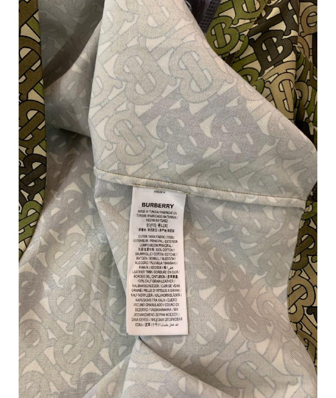 BURBERRY Хаки хлопковая футболка, фото 4