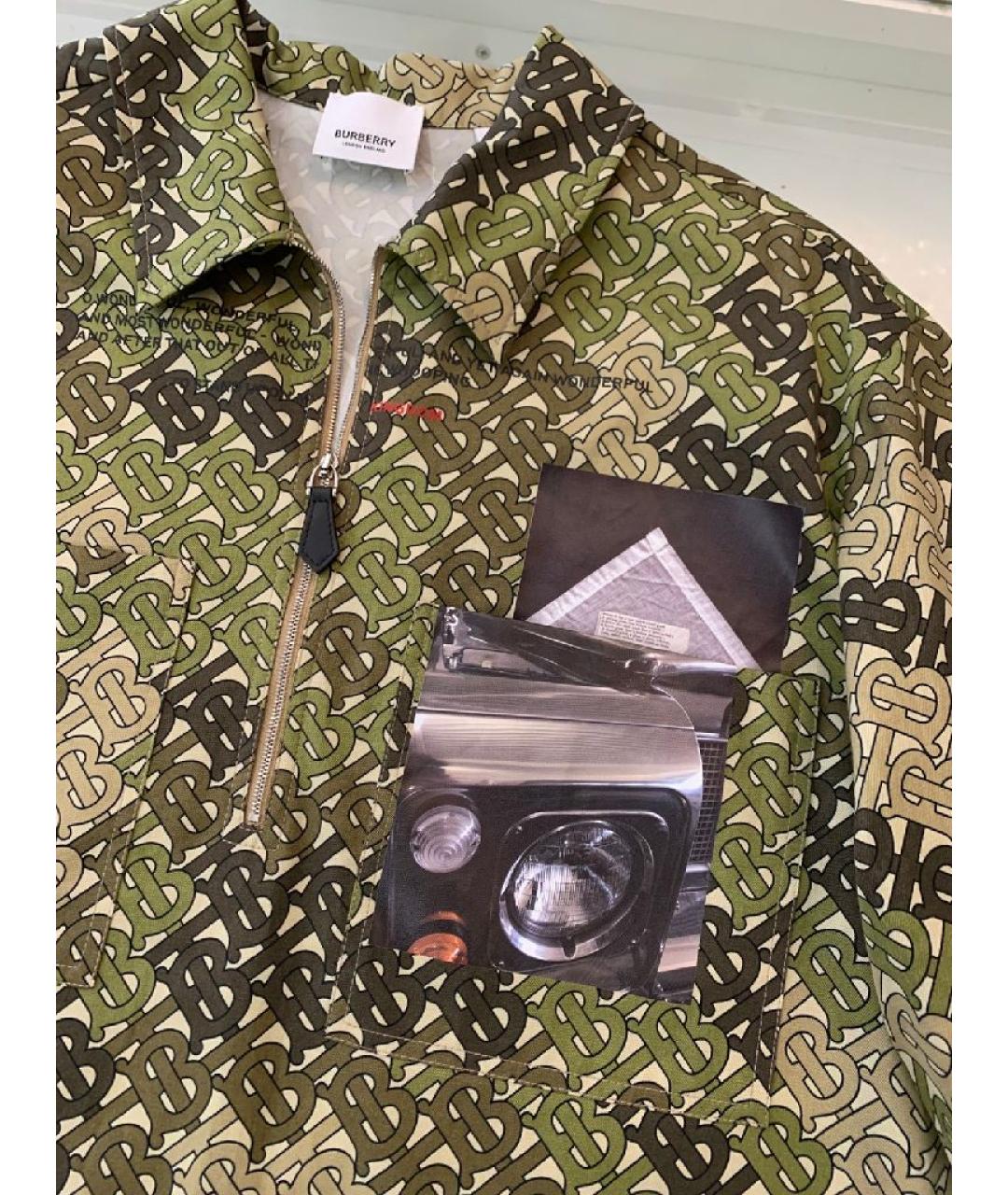 BURBERRY Хаки хлопковая футболка, фото 3