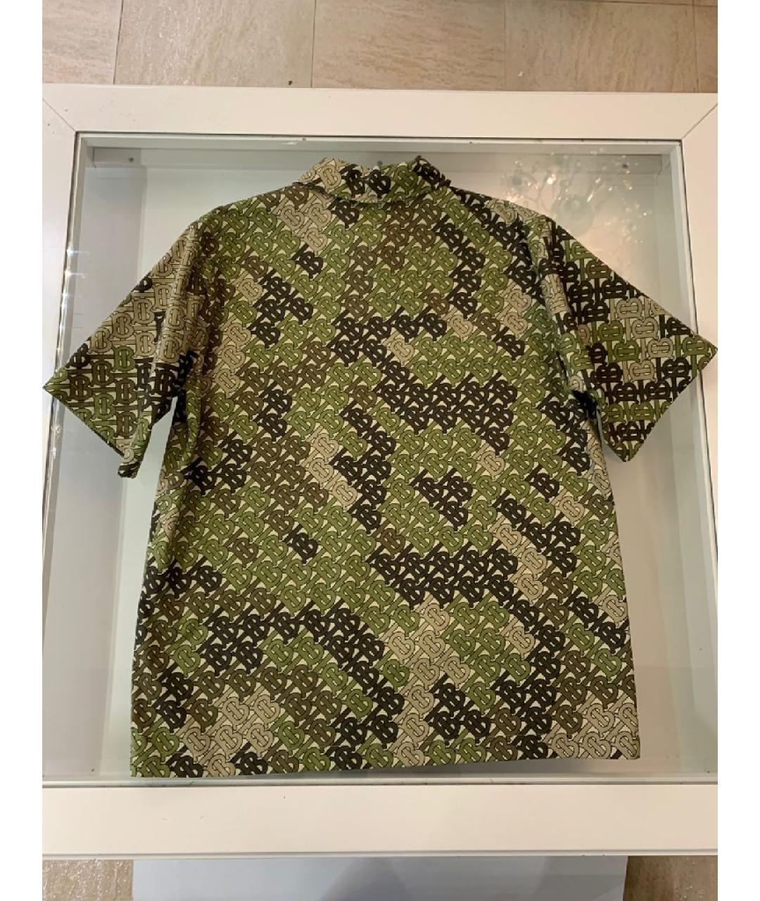 BURBERRY Хаки хлопковая футболка, фото 2