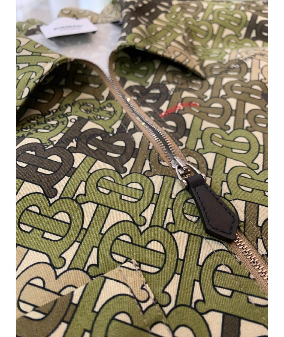 BURBERRY Хаки хлопковая футболка, фото 9