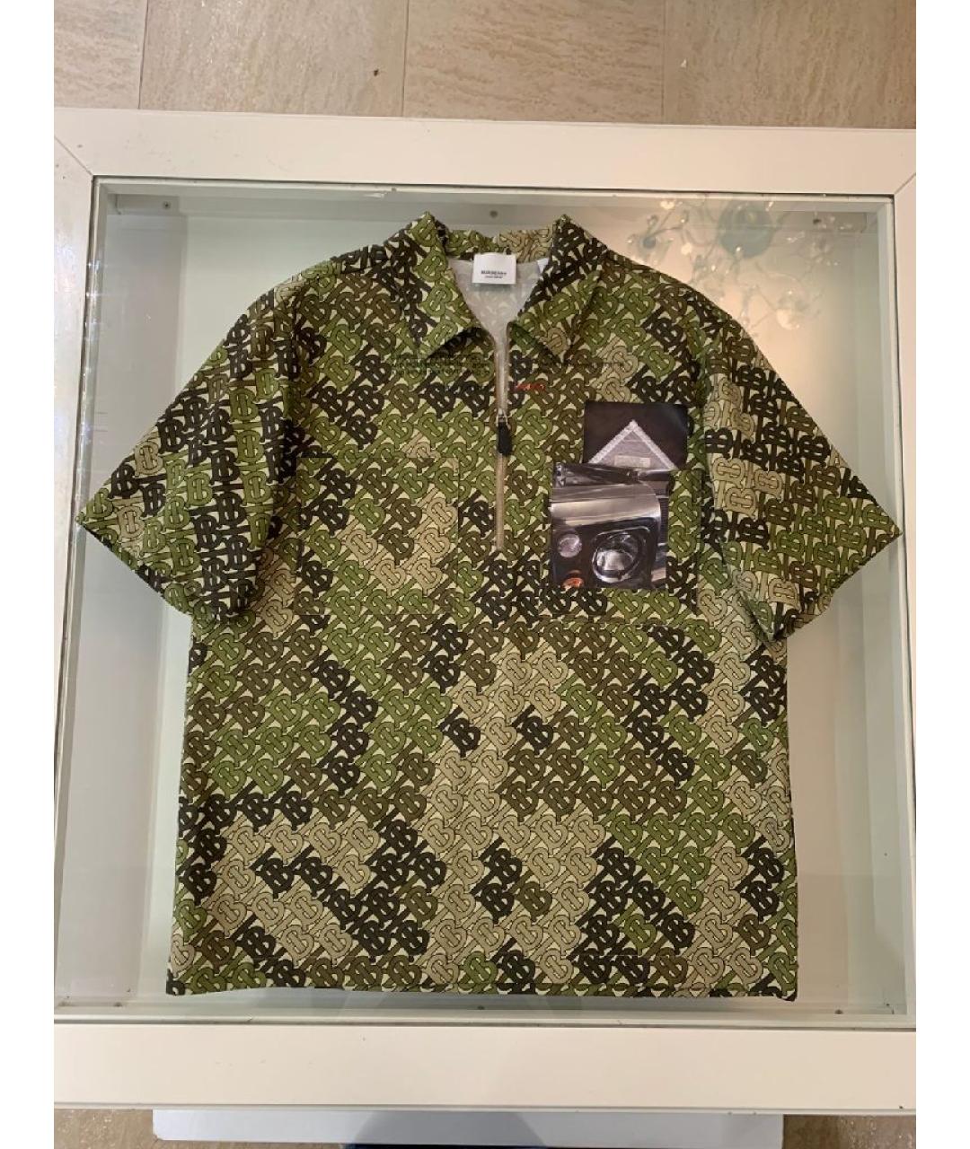 BURBERRY Хаки хлопковая футболка, фото 10