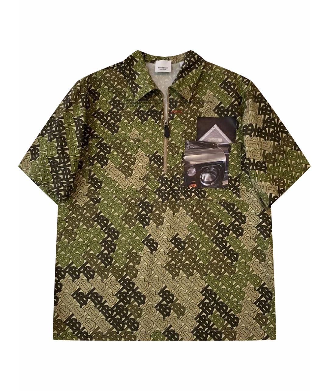 BURBERRY Хаки хлопковая футболка, фото 1