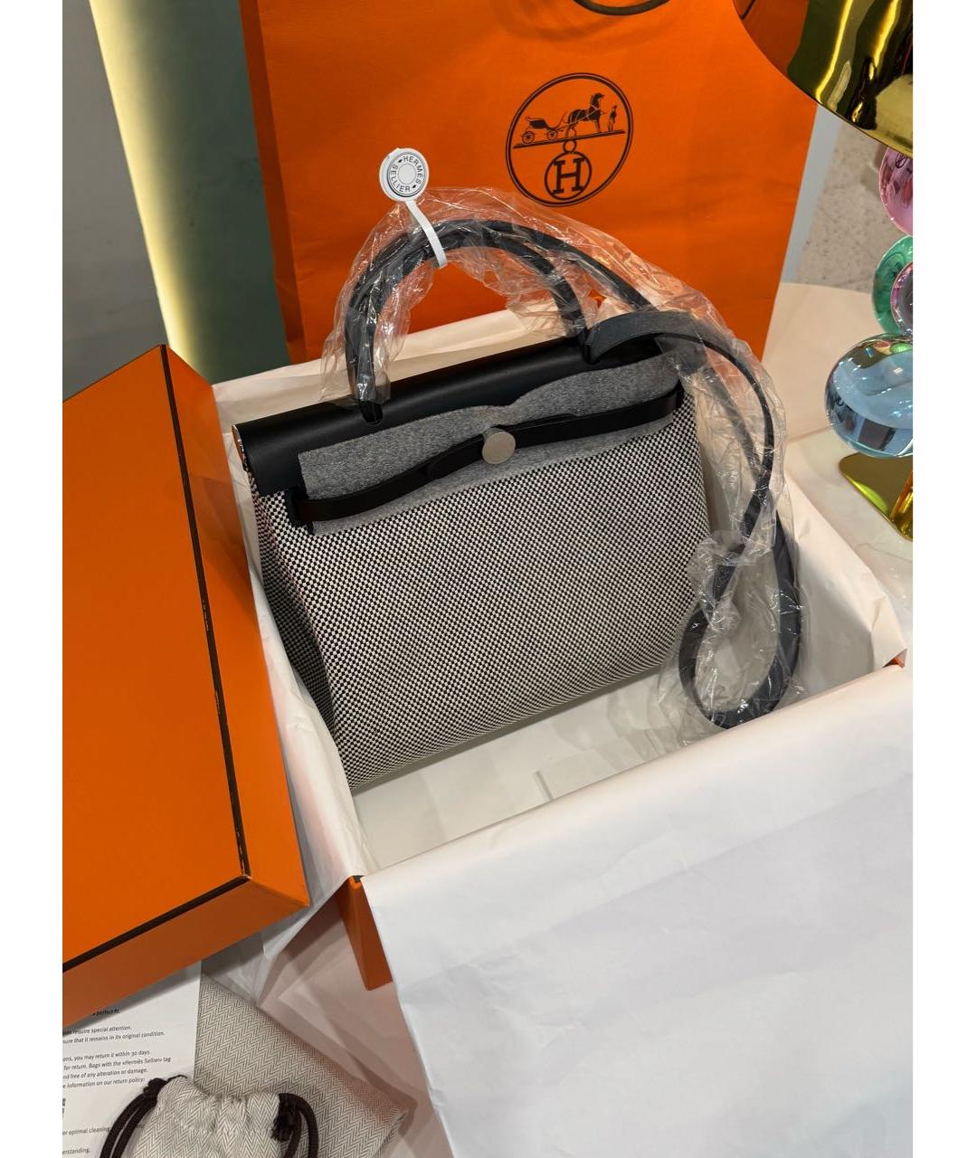 HERMES Черная тканевая сумка через плечо, фото 7