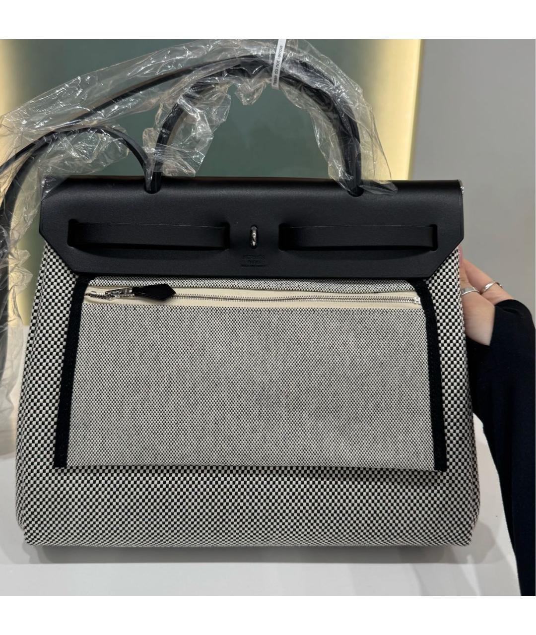 HERMES Черная тканевая сумка через плечо, фото 4