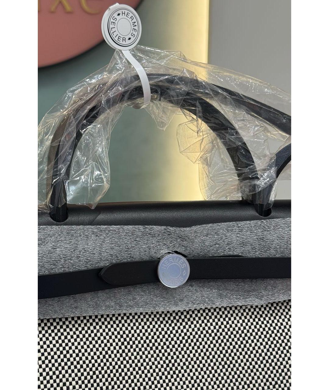 HERMES Черная тканевая сумка через плечо, фото 5