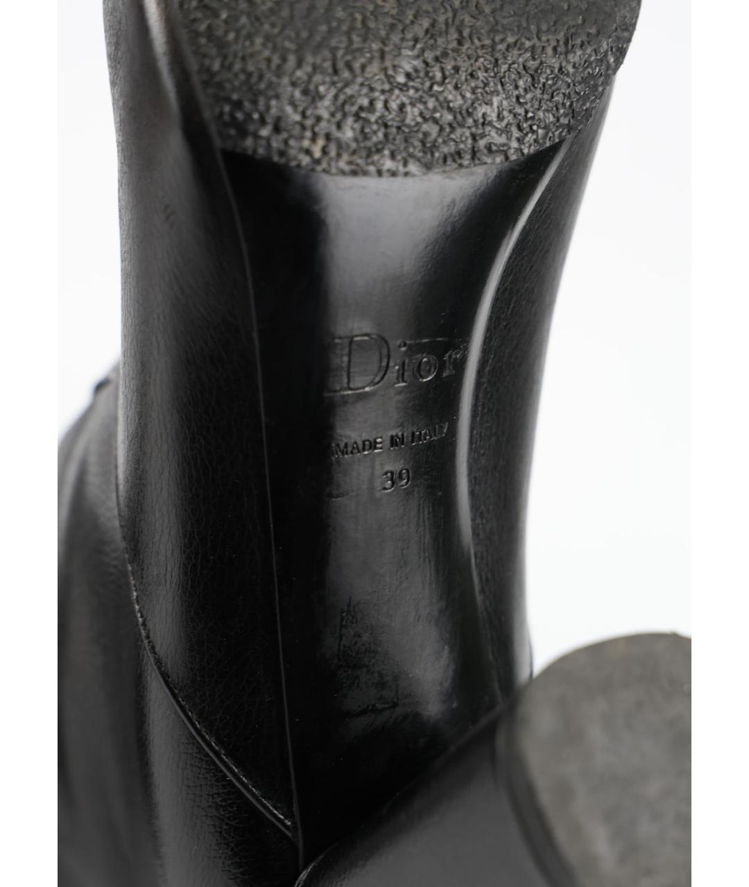 CHRISTIAN DIOR Черные кожаные ботильоны, фото 5