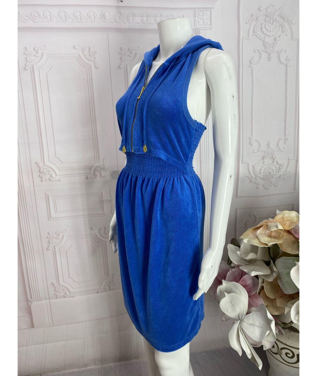 JUICY COUTURE Синее хлопковое повседневное платье, фото 6