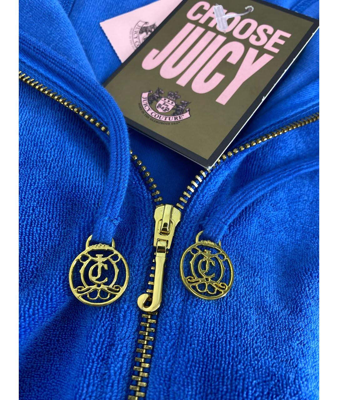 JUICY COUTURE Синее хлопковое повседневное платье, фото 4