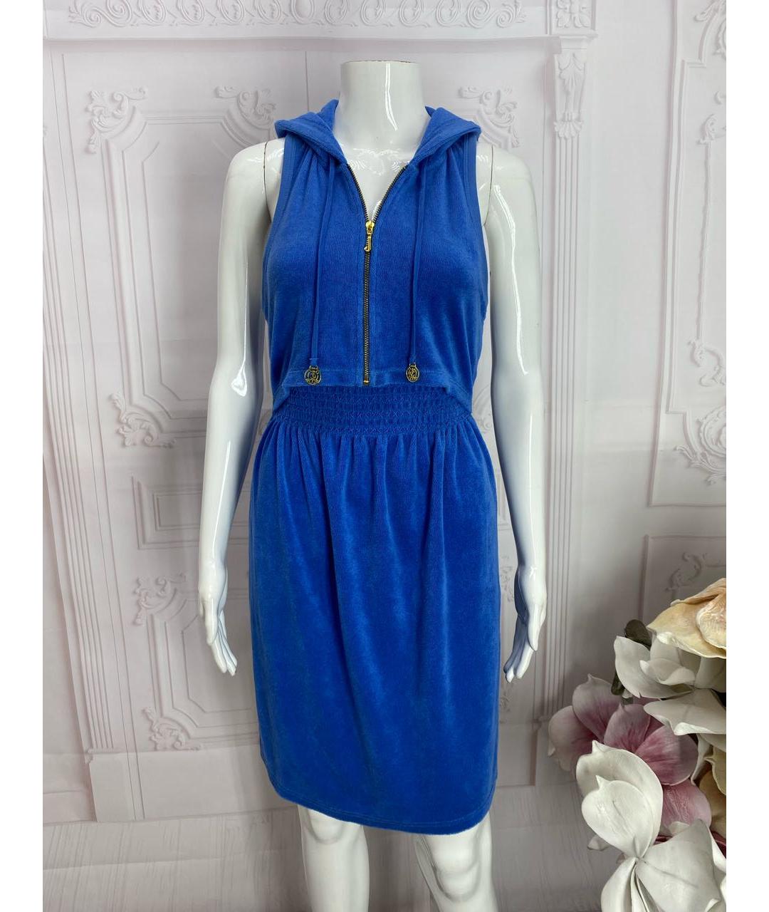 JUICY COUTURE Синее хлопковое повседневное платье, фото 5