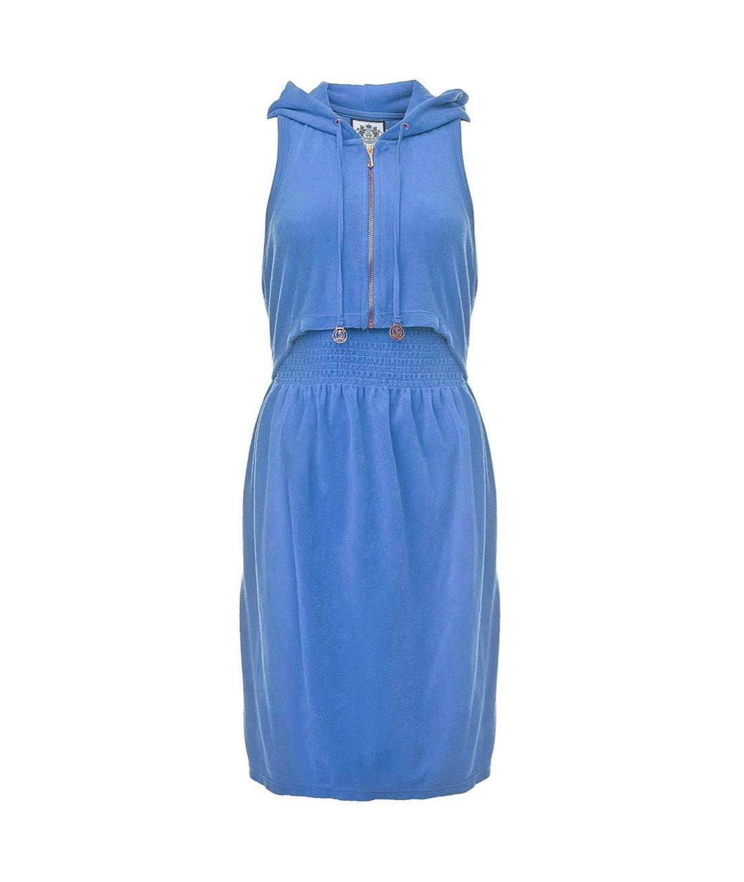 JUICY COUTURE Синее хлопковое повседневное платье, фото 1