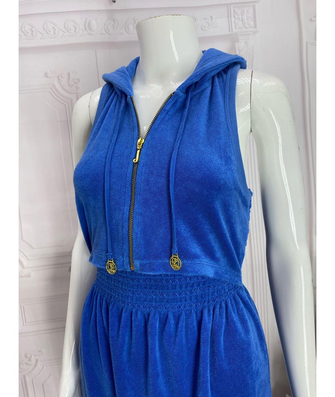 JUICY COUTURE Синее хлопковое повседневное платье, фото 8