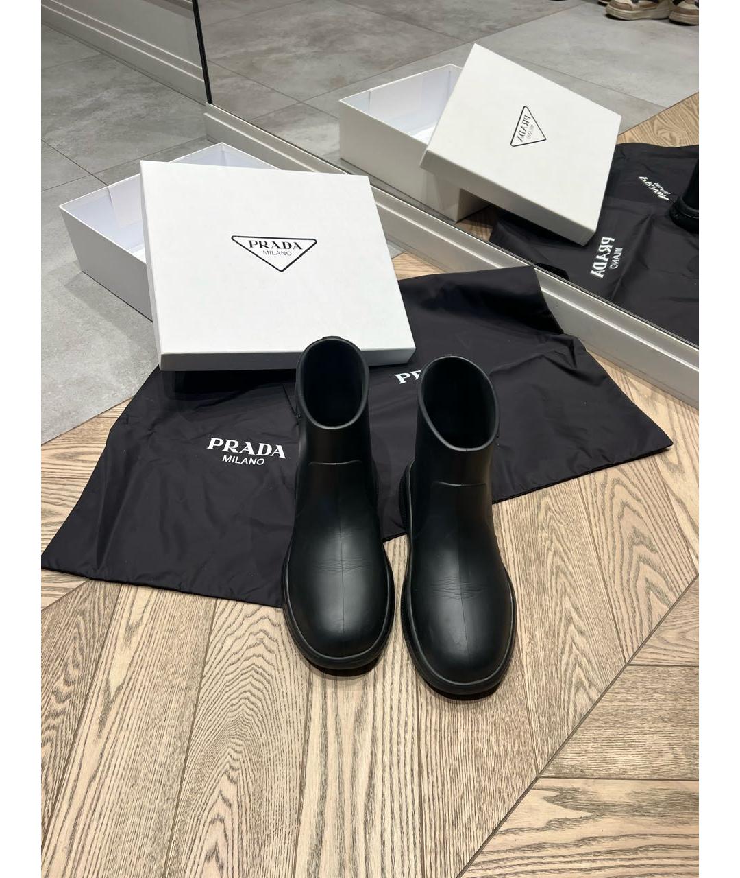 PRADA Черные резиновые сапоги, фото 7