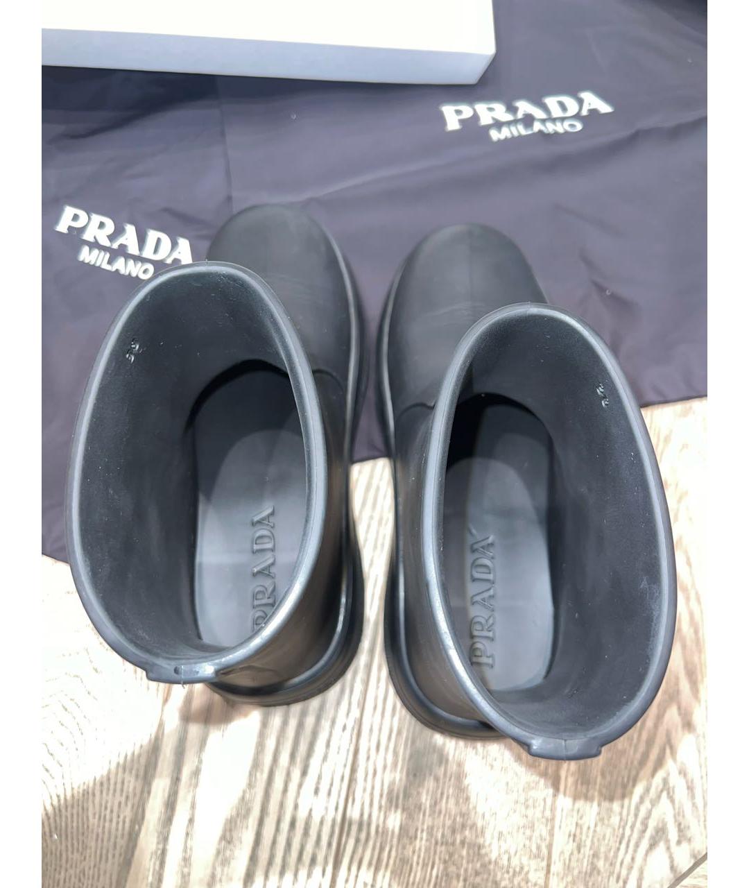 PRADA Черные резиновые сапоги, фото 5