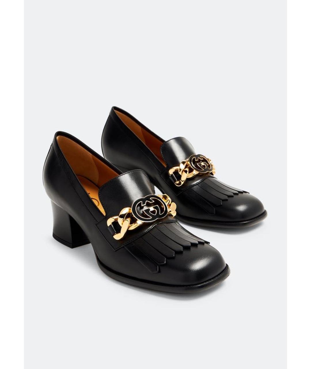 GUCCI Черные кожаные туфли, фото 3