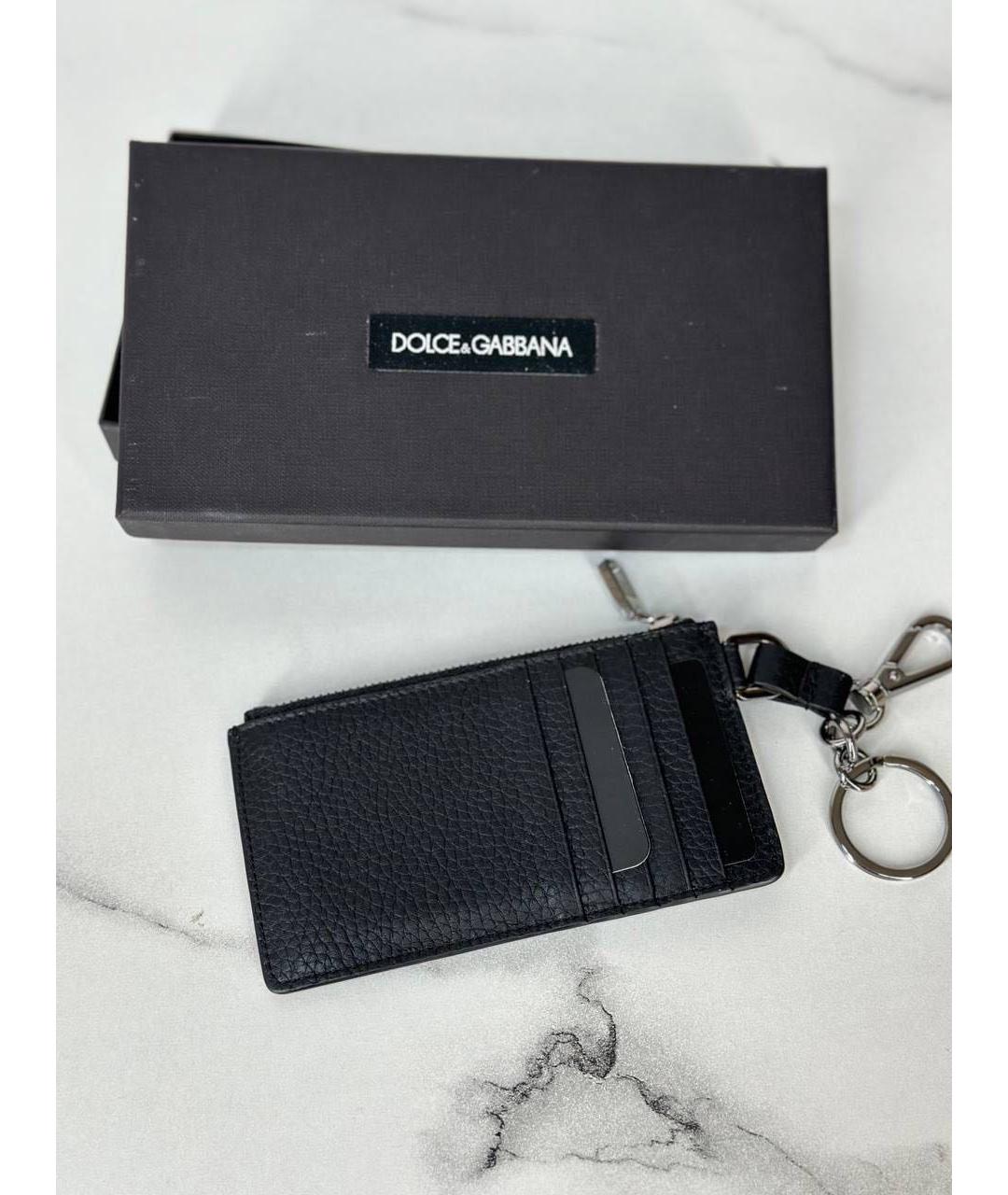 DOLCE&GABBANA Черный кожаный кардхолдер, фото 3