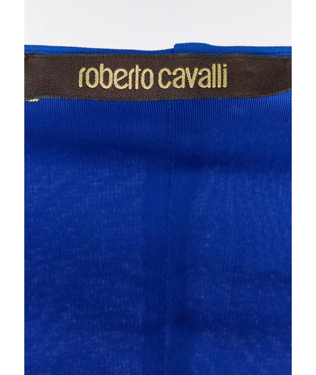 ROBERTO CAVALLI Синее вискозное повседневное платье, фото 4
