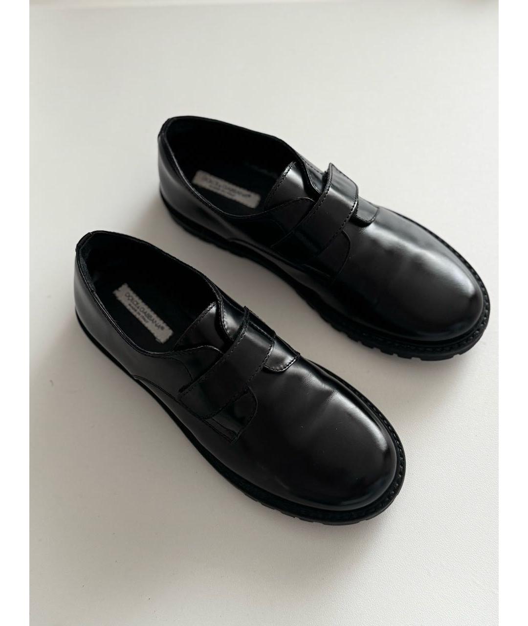 DOLCE&GABBANA Черные кожаные ботинки, фото 5