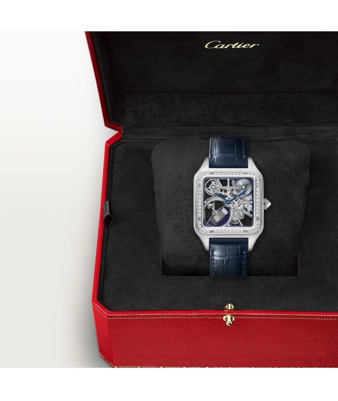 CARTIER Темно-синие часы из белого золота, фото 4