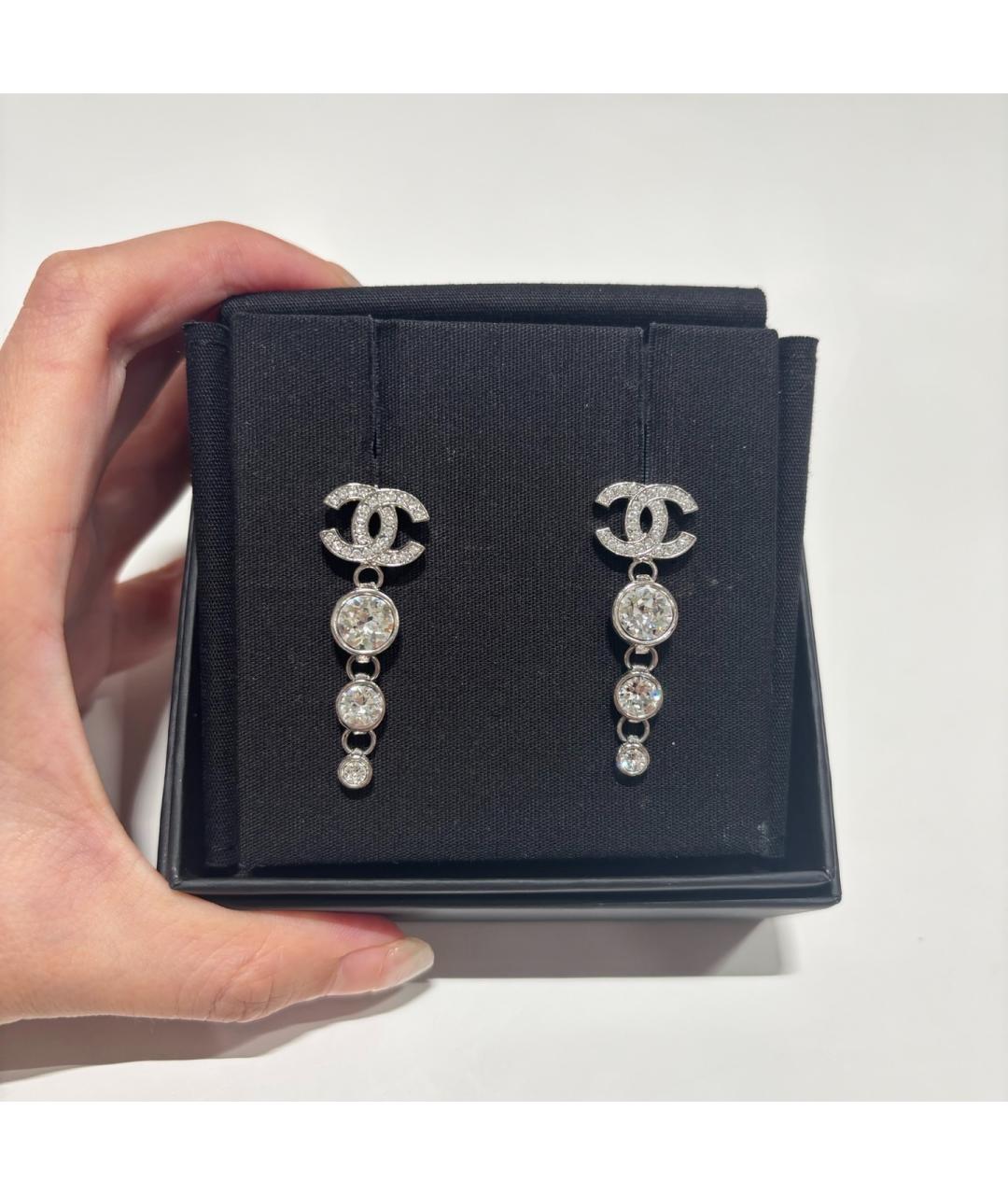 CHANEL Серебряные металлические серьги, фото 5