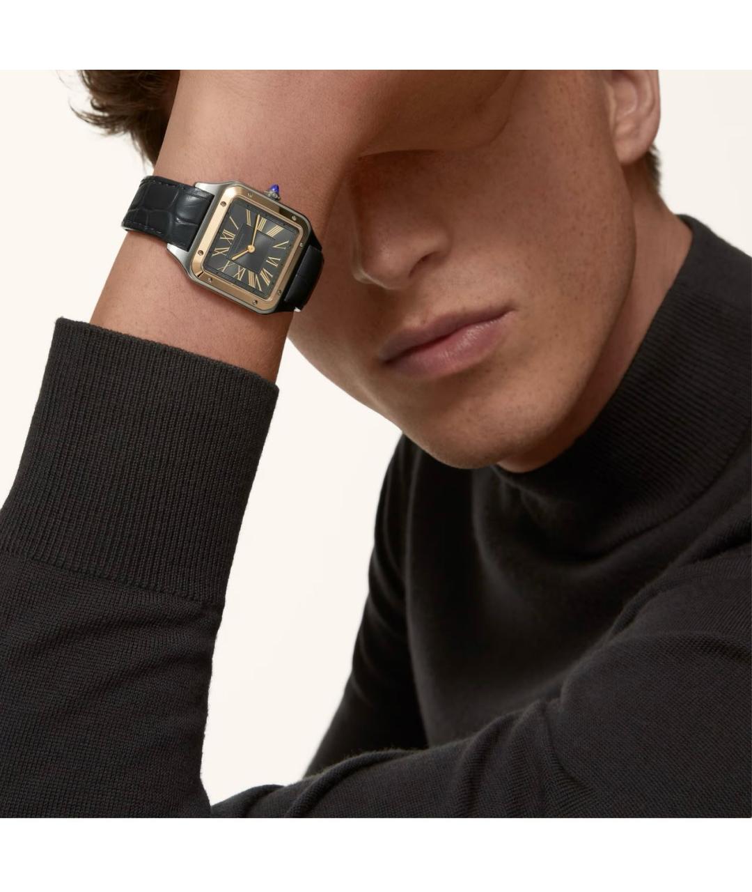 CARTIER Антрацитовые часы из желтого золота, фото 2