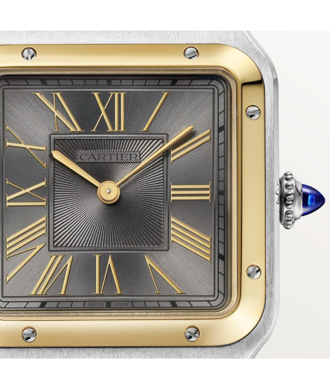 CARTIER Антрацитовые часы из желтого золота, фото 7