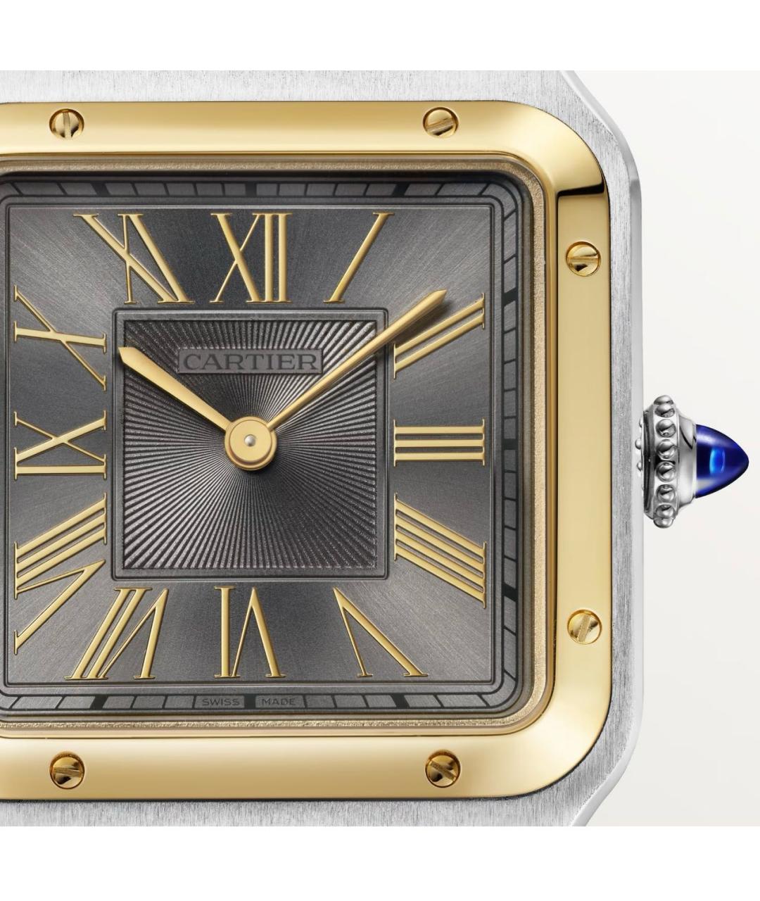 CARTIER Антрацитовые часы из желтого золота, фото 8