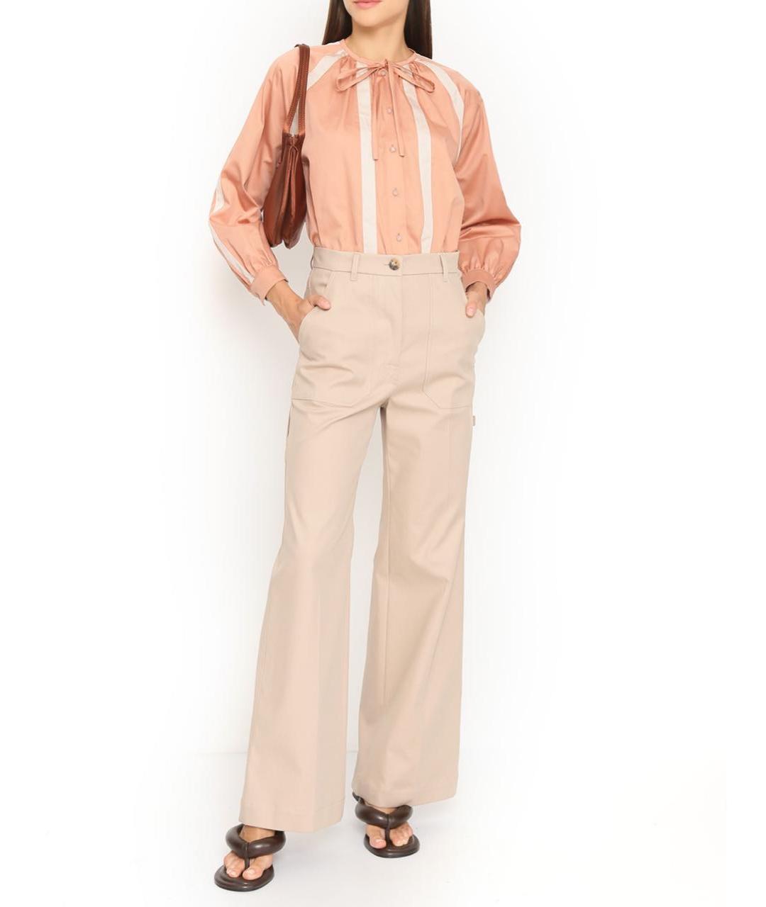MAX MARA Бежевая хлопковая блузы, фото 7