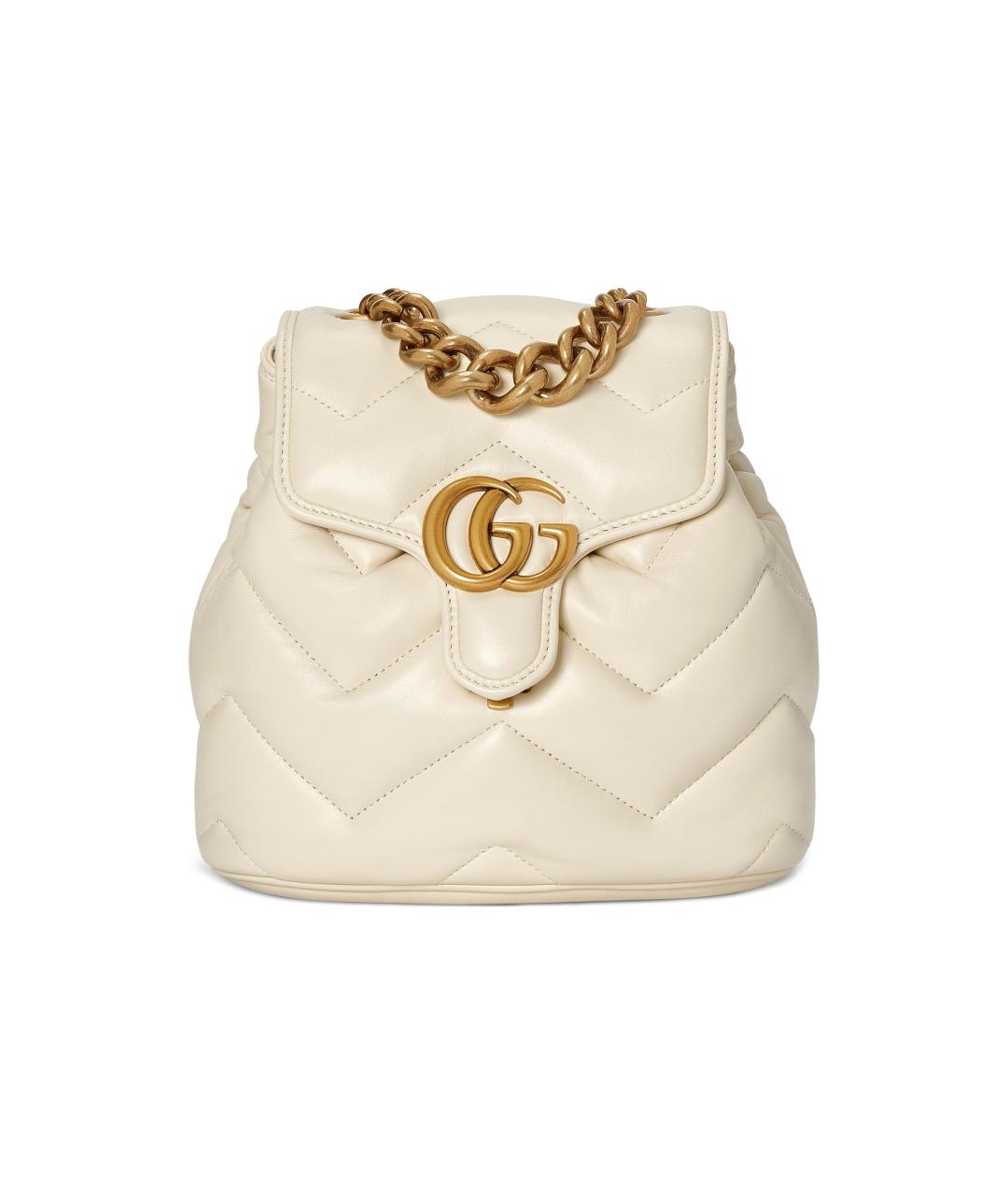 GUCCI Белый кожаный рюкзак, фото 1