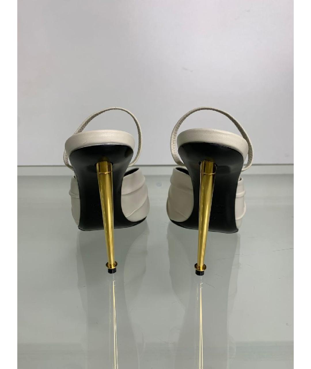 TOM FORD Белые кожаные босоножки, фото 4